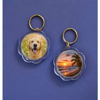 Acrylic Clear Flower-Shaped Acrylic Keyring