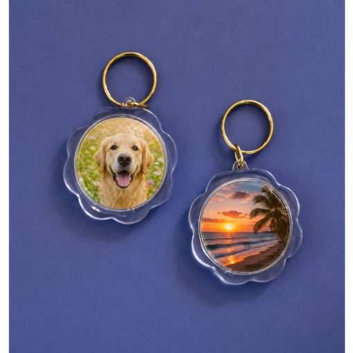 Acrylic Clear Flower-Shaped Acrylic Keyring