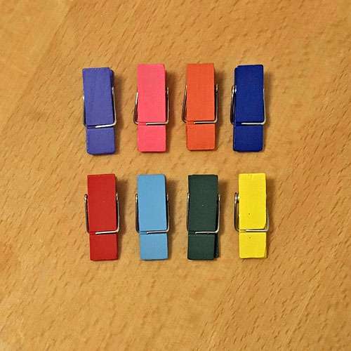 DIY Mini Multi-Coloured Clothespegs