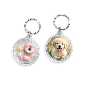 Round Acrylic Clear Photo Keyring