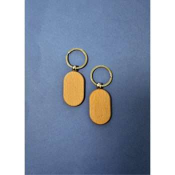 Wooden Rounded Keyring
