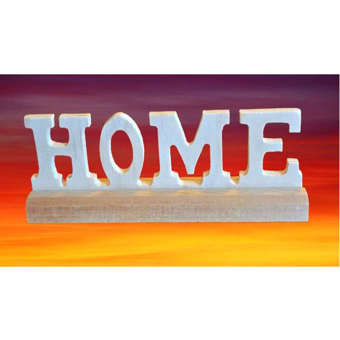 Wooden HOME Sign with Base