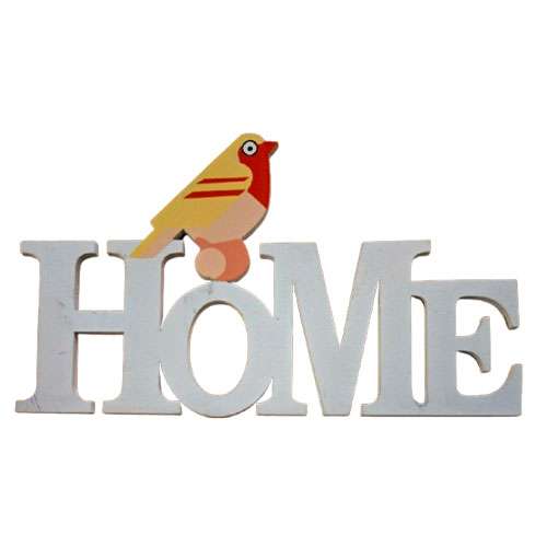 White Wooden HOME Sign