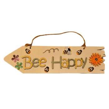 Bee Happy Decorated Sign