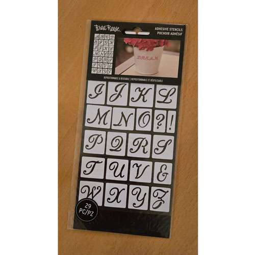 Adhesive Alphabet Italic Stencil