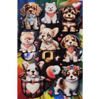 3D Cute Dogs Sticker Sheet