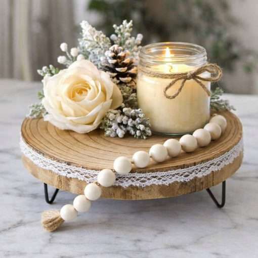 Decorated Wooden Pedestal