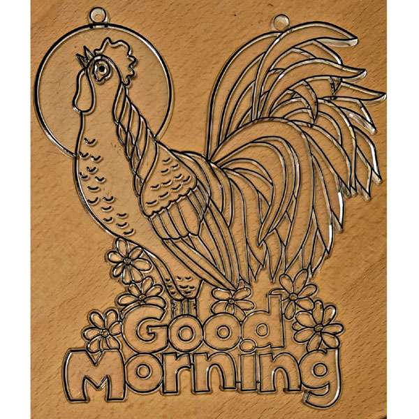 Good Morning Rooster Suncatcher 8.5 x 8