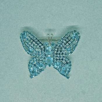 Blue Sparkly Butterfly Brooch