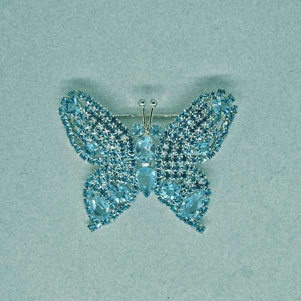 Blue Sparkly Butterfly Brooch