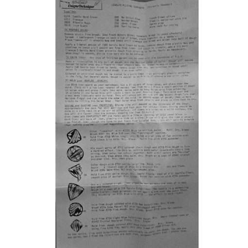 Vintage Trichem Earring Moulds Instruction Sheet