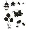 Icecream and Balloons Stencil