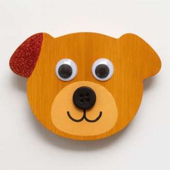 Wooden Dog Head Shape Decorated
