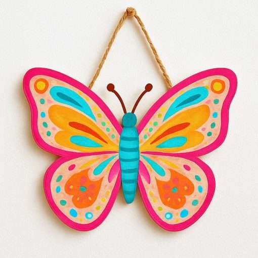 Wooden Butterfly Shape Duo Decorated