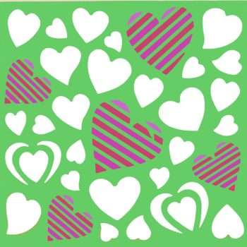 Assorted Hearts Stencil