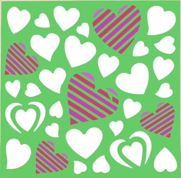 Assorted Hearts Stencil