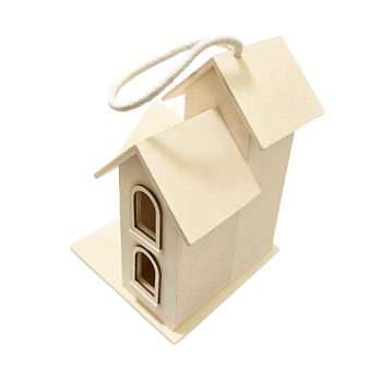 Decorative Wooden Birdhouse Back of House