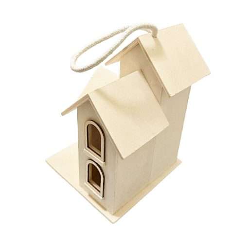 Decorative Wooden Birdhouse Back of House