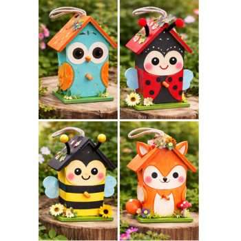 Cute Decorated Small Birdhouse