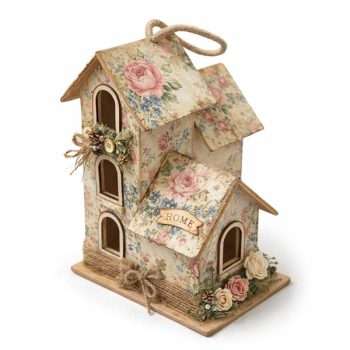 Decorated Wood House Decoupage