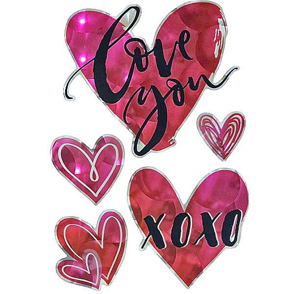 Valentine Hearts Stickers Sheet