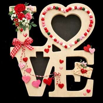 Wooden Valentine Sign AI