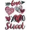 XOXO Valentine Hearts Stickers