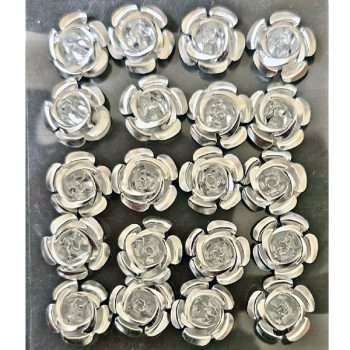 Silver Metal Roses Stickers