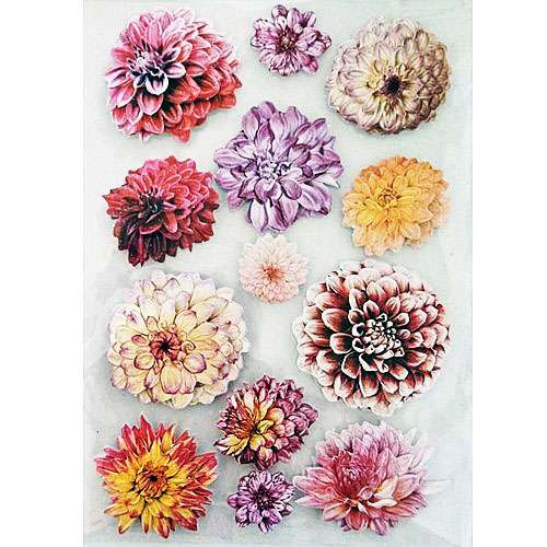 Dahlia Flowers Stickers Sheet