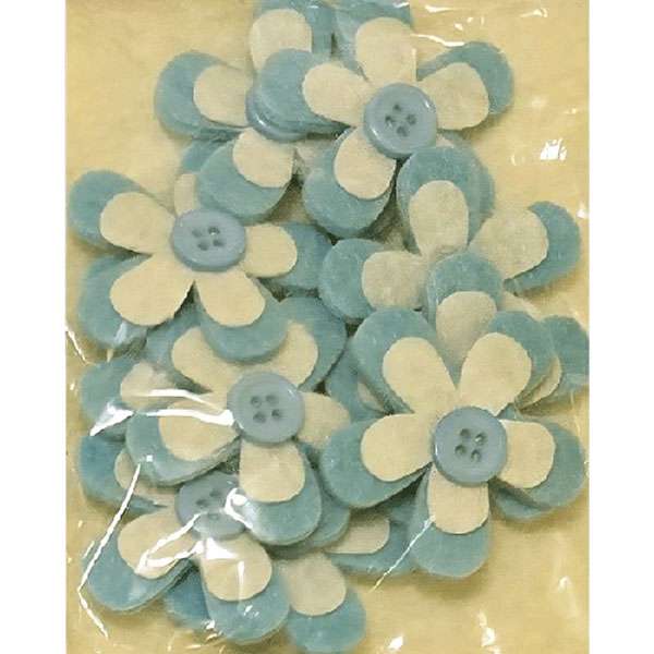 Felt Blue-White Daisies
