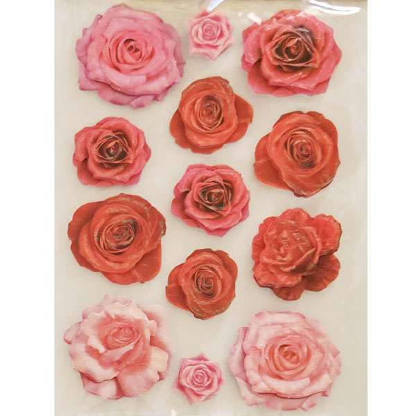 Red and Pink Floral Stickers