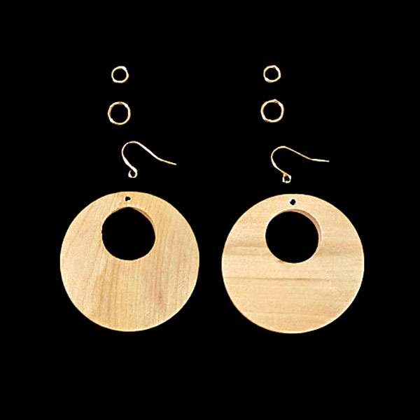 Round Wooden Earrings Kit