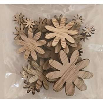 Wooden Flower Embellishments