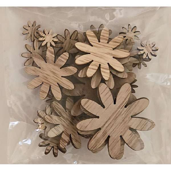 Wooden Flower Embellishments