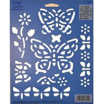 Butterflies and Flowers Stencil