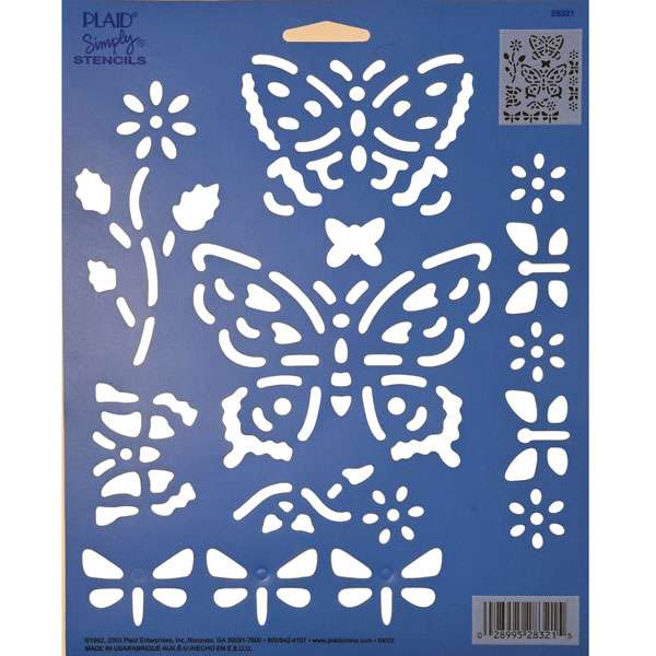 Butterflies and Flowers Stencil