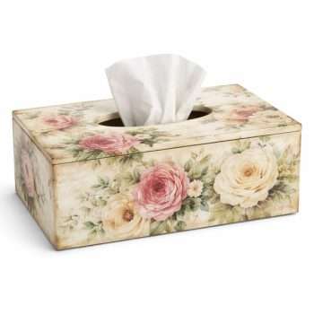 Decorated Wooden Tissue Box Holder