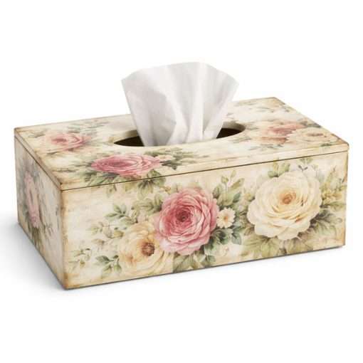 Decorated Wooden Tissue Box Holder