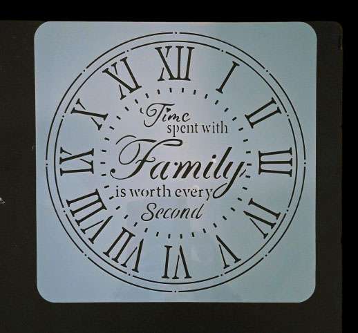 Family Clock Face Stencil