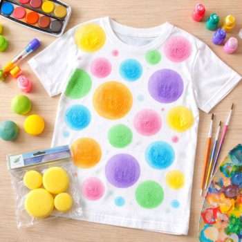Round Shape Sponges Decorated T-Shirt