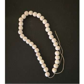 Round White Wooden Beads
