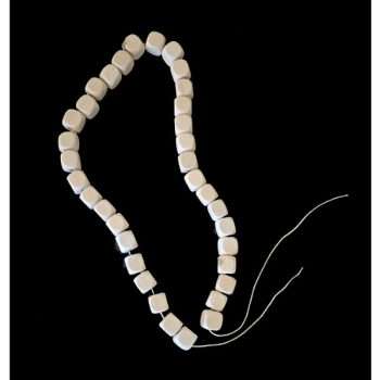 White Square Wooden Beads