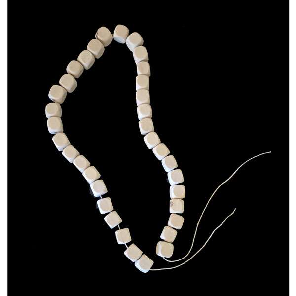 White Square Wooden Beads