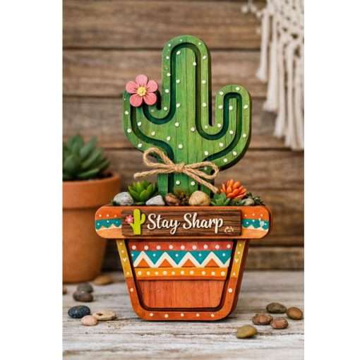 Wooden Cactus Shape