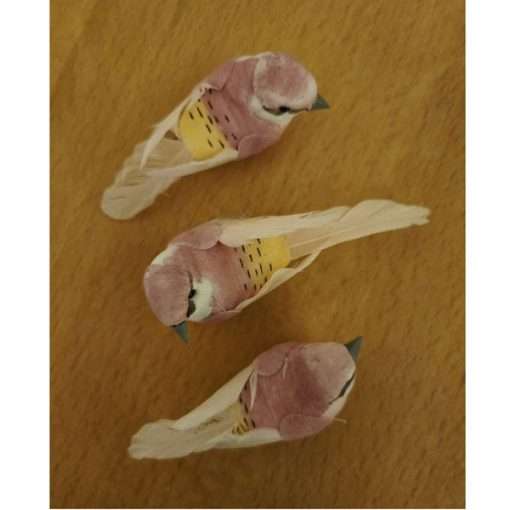 Decorative Birds with Clip Pink
