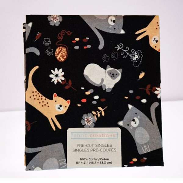 Cat Design Fabric Pre-Cut Singles