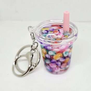 Cup and Straw Keychain - Bubble Tea