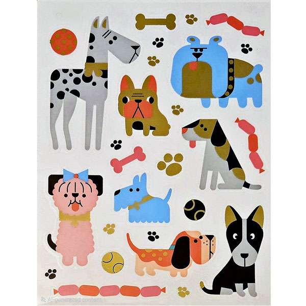 Foil Dog Stickers Sheet