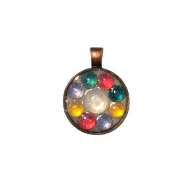 Bezel Colourful Rhinestone Pendant