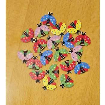 Lady Bird Wooden Buttons